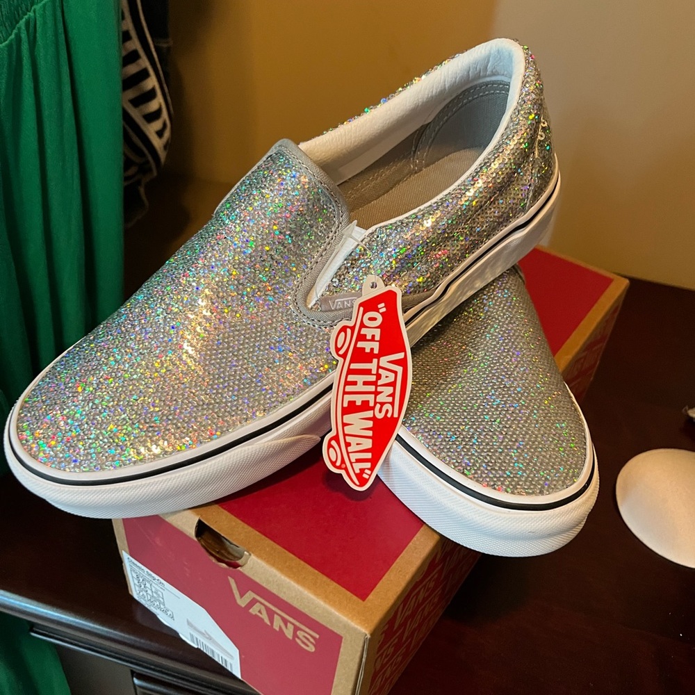 Vans MicroSequin classic slip on. Brand new